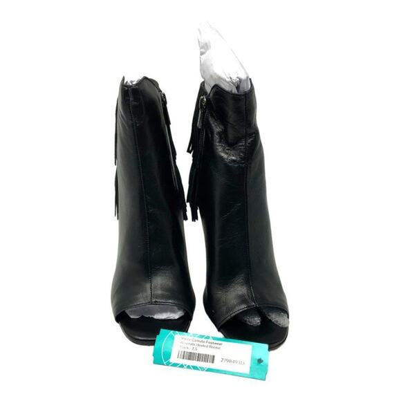Vince Camuto Amenala Black Fringe Open Toe Stiletto Heel Bootie Sz 7.5 NWT $179 - Picture 4 of 7
